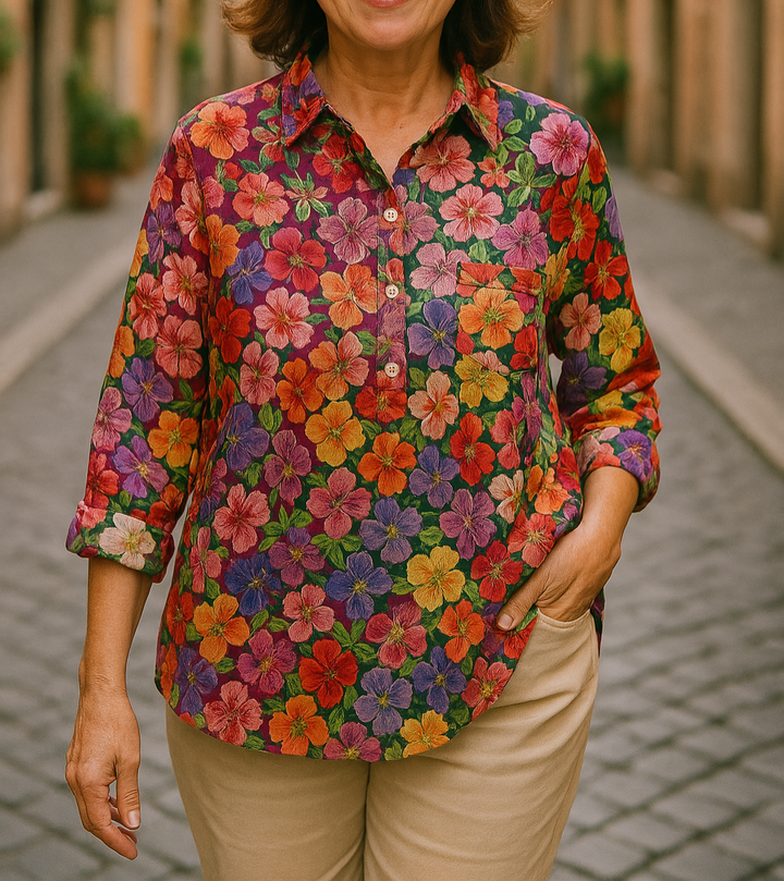 Della - Casual Floral Blouse