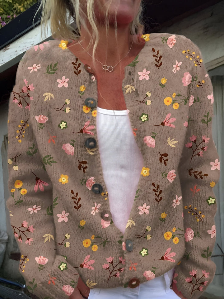 Dianne - Stylish Knit Cardigan with Floral Pattern