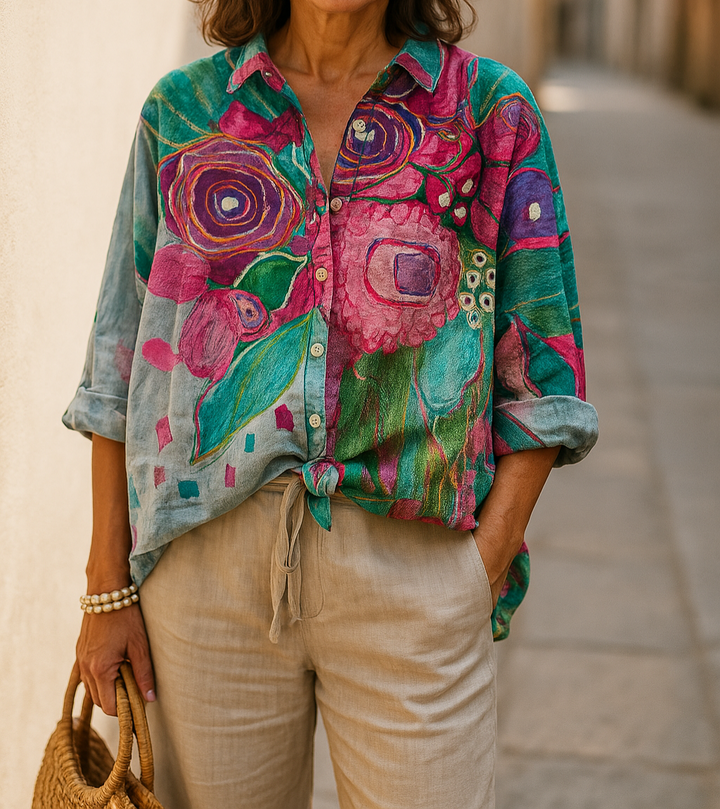 Della - Casual Floral Blouse