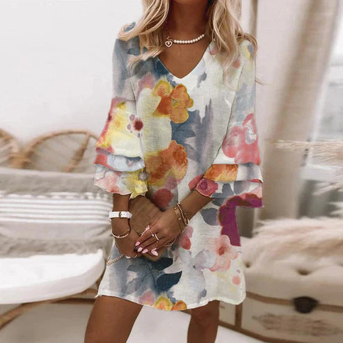 Edith - Flowy Dress with V-Neck