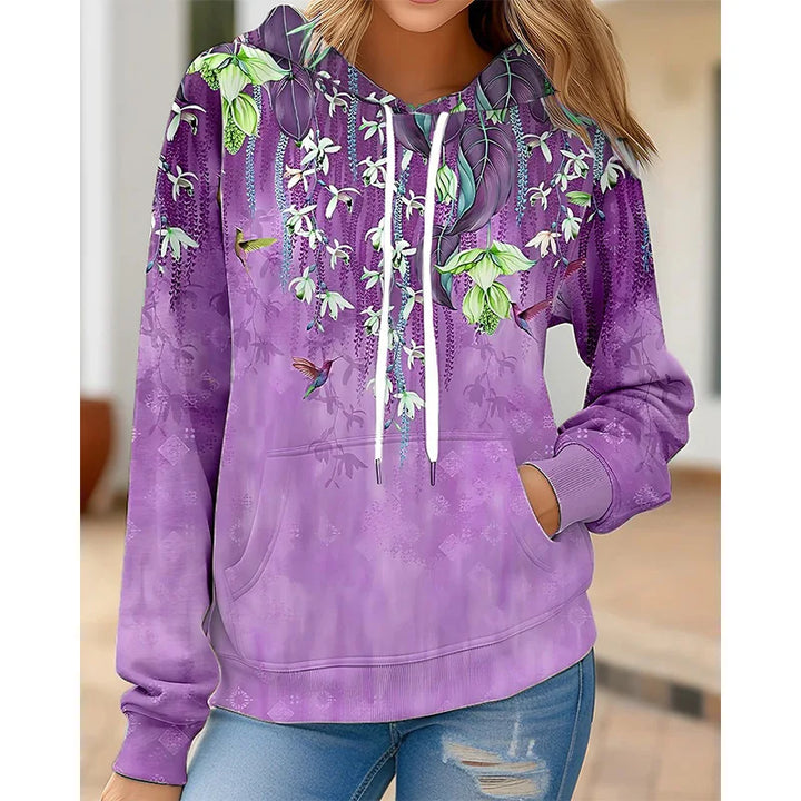 Ruby - Cozy Hoodie with Floral Print