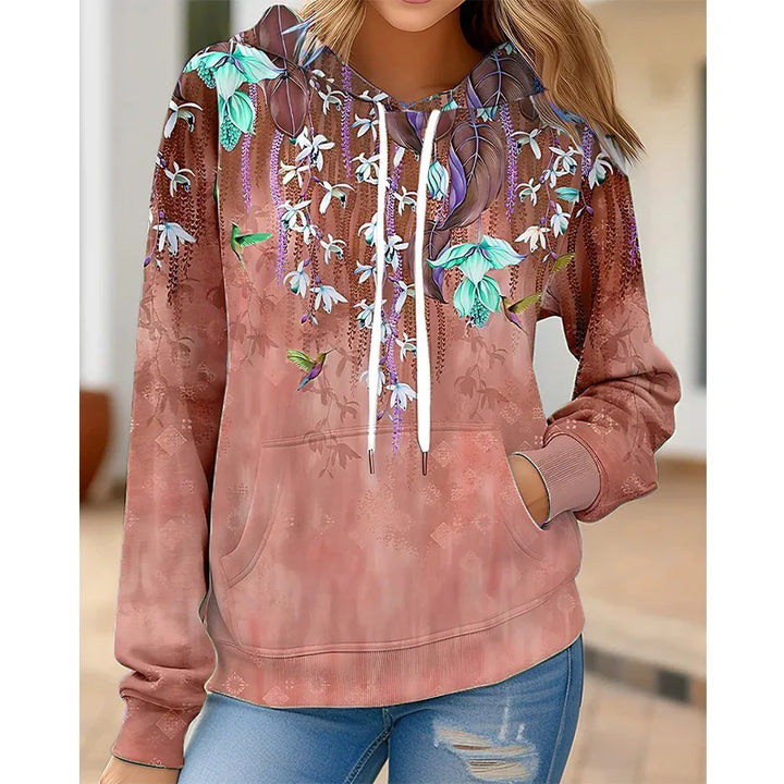 Ruby - Cozy Hoodie with Floral Print