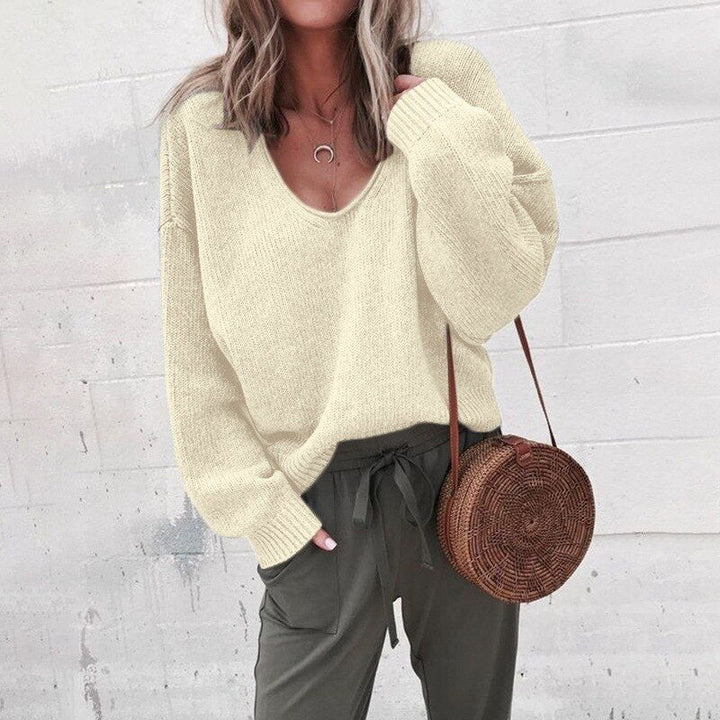 Blythe - Relaxed V-Neck Sweater Oversized Fit